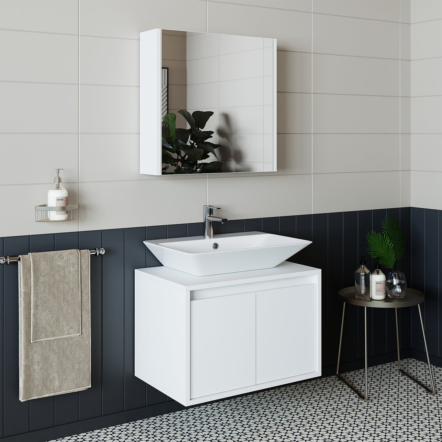 Bathroom Cabinet with Sink Set of 2 - Atlantic