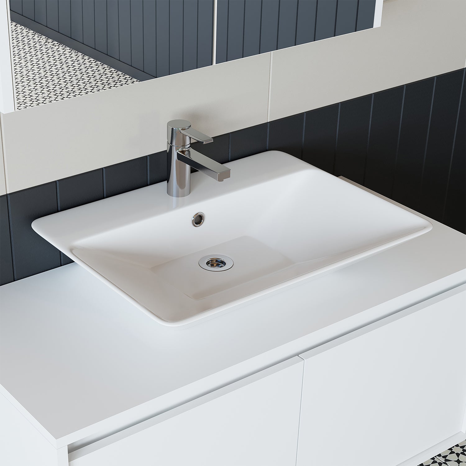 Bathroom Cabinet with Sink Set of 2 - Atlantic