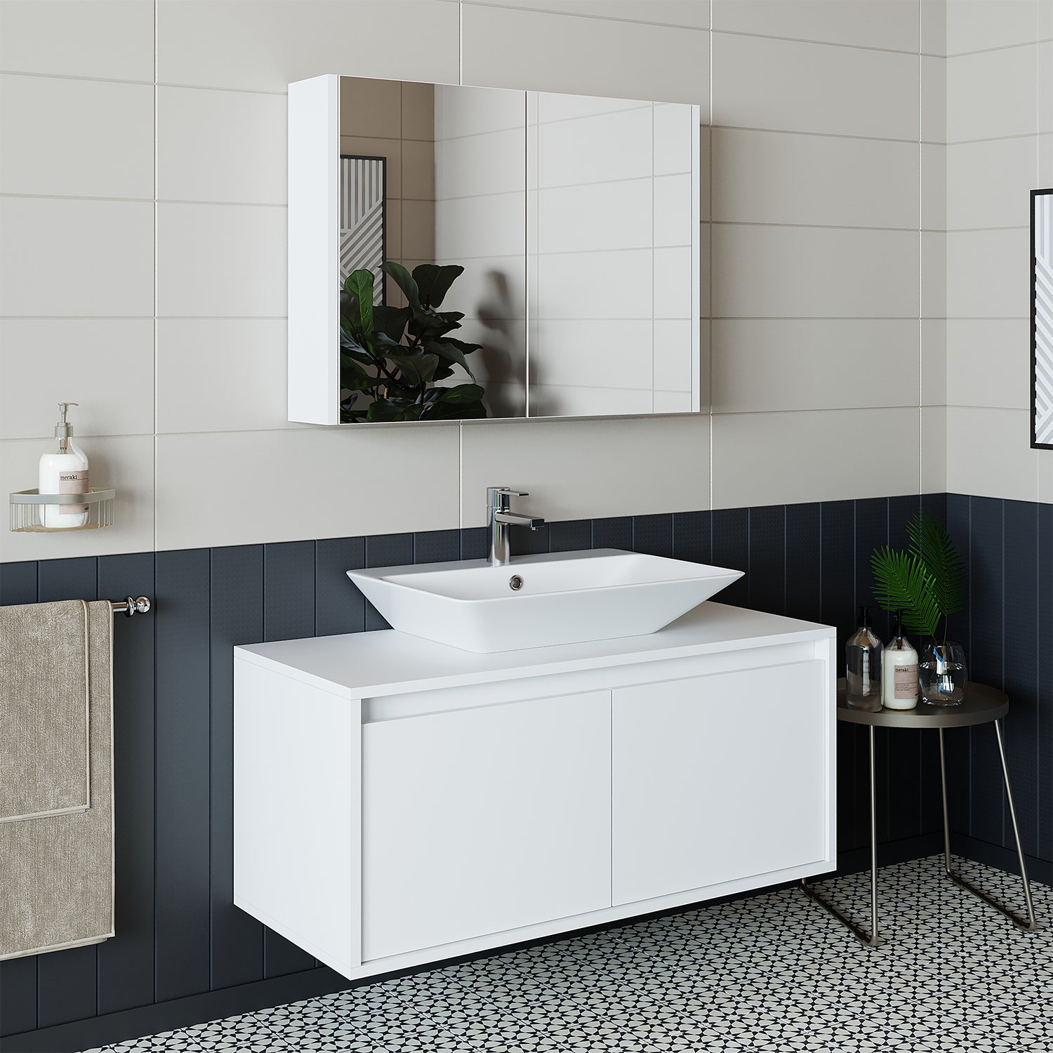 Bathroom Cabinet with Sink Set of 2 - Atlantic