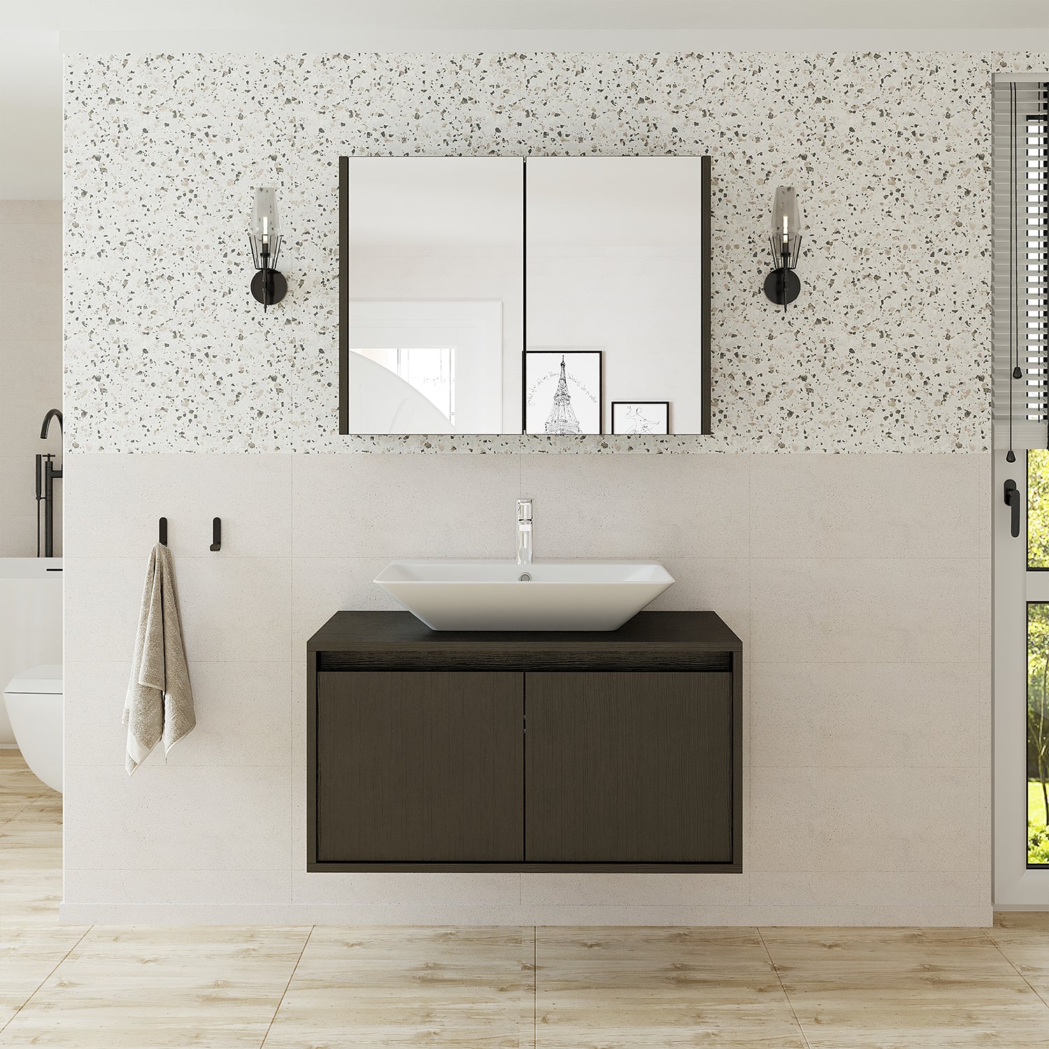 Bathroom Cabinet with Sink Set of 2 - Atlantic
