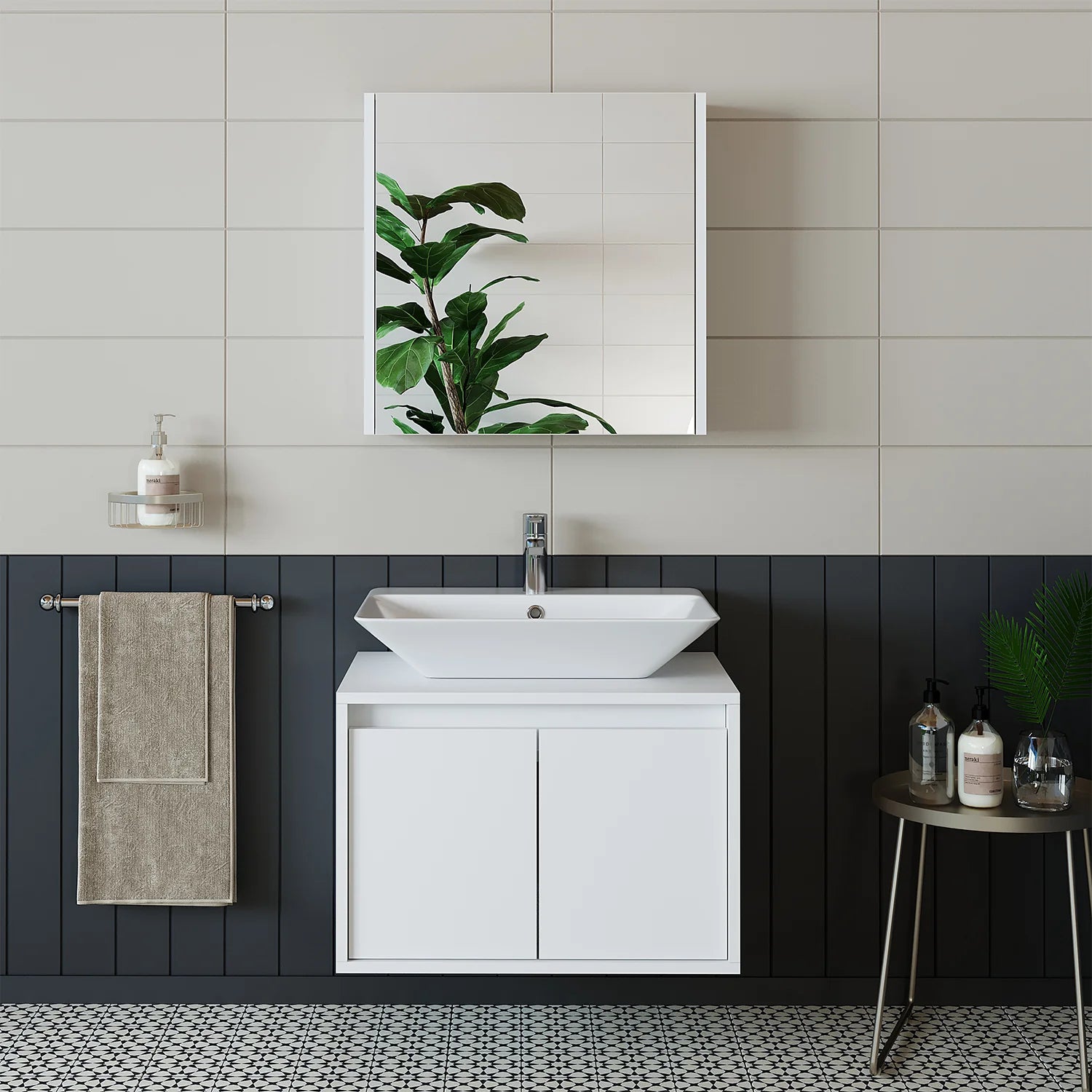 Bathroom Cabinet with Sink Set of 2 - Atlantic