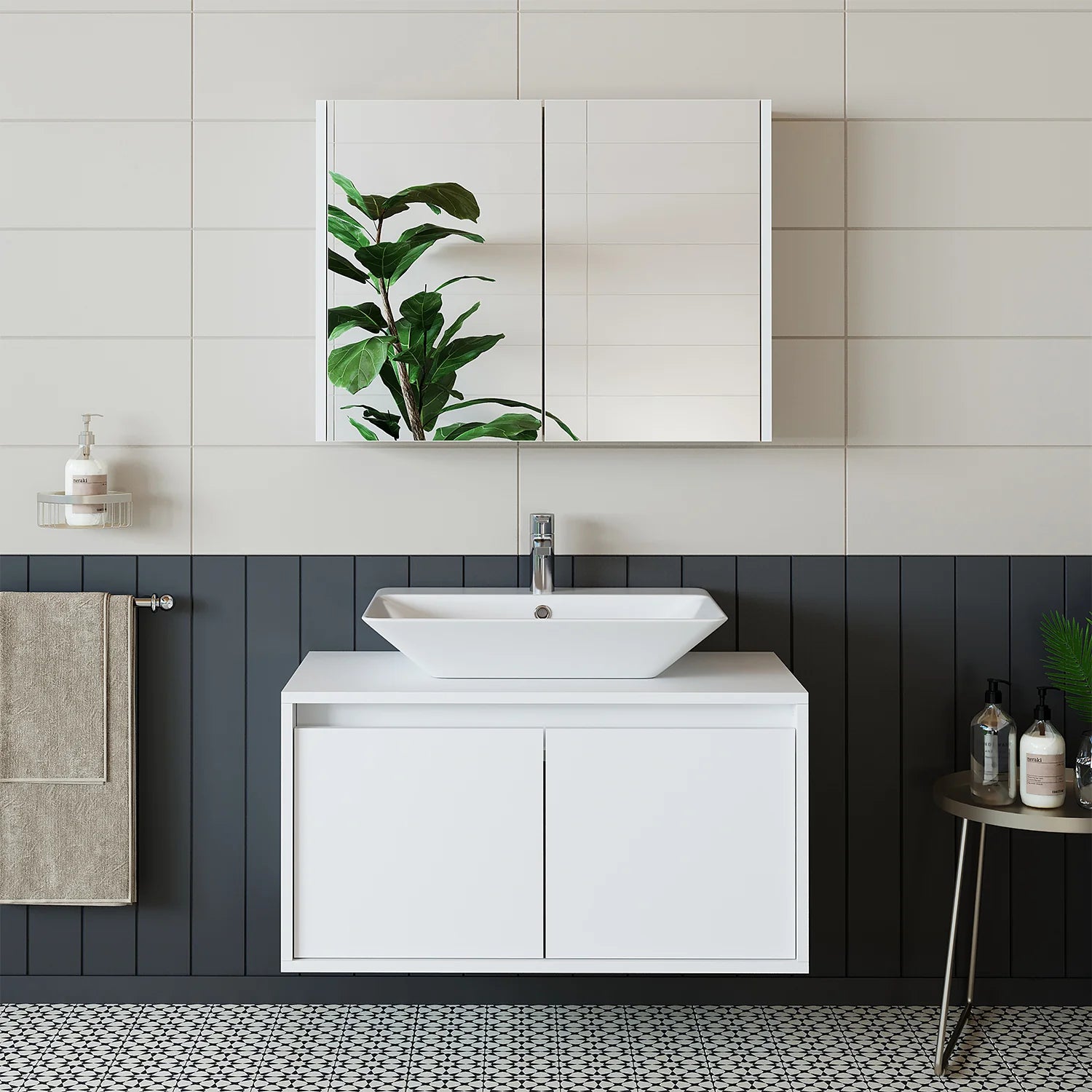 Bathroom Cabinet with Sink Set of 2 - Atlantic