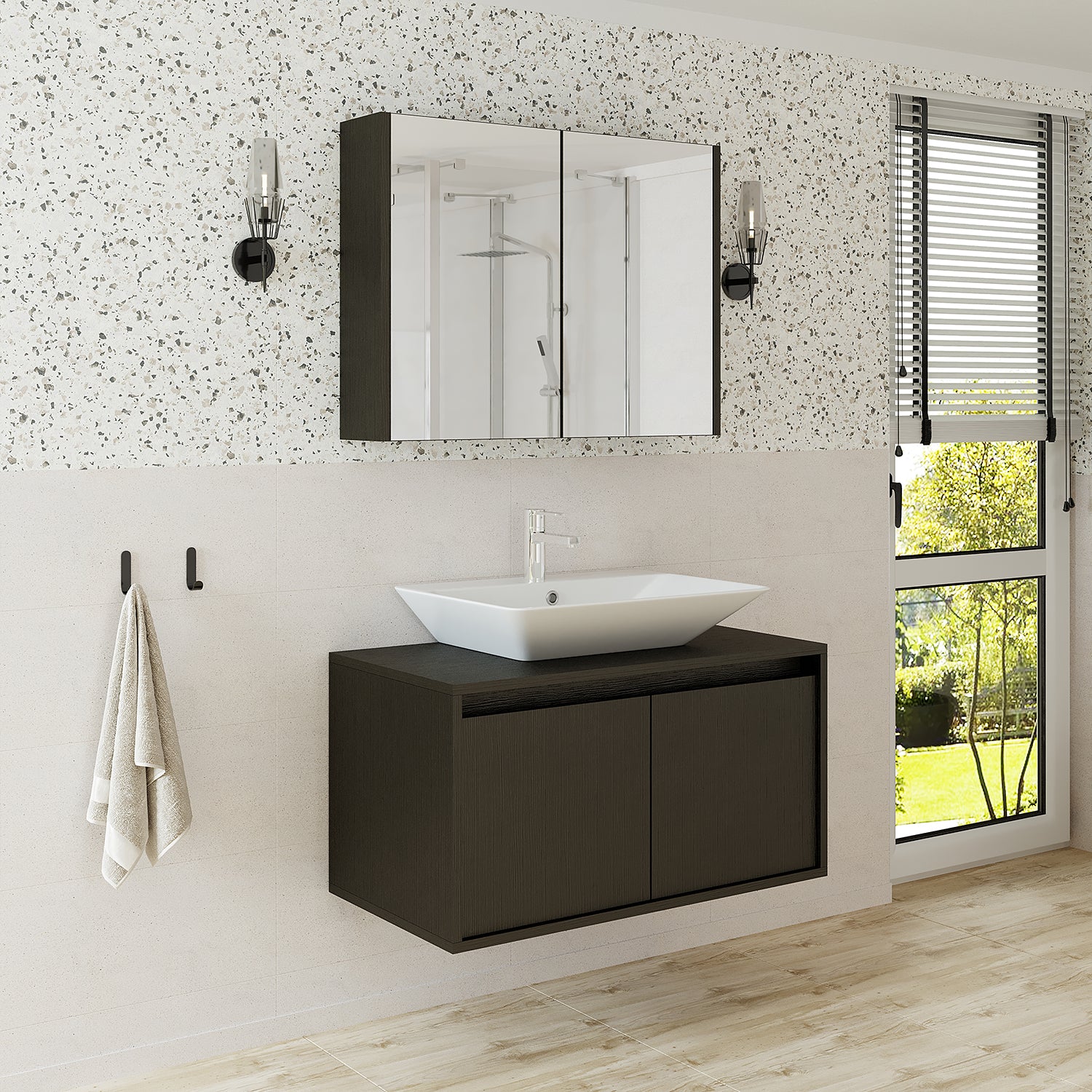 Bathroom Cabinet with Sink Set of 2 - Atlantic