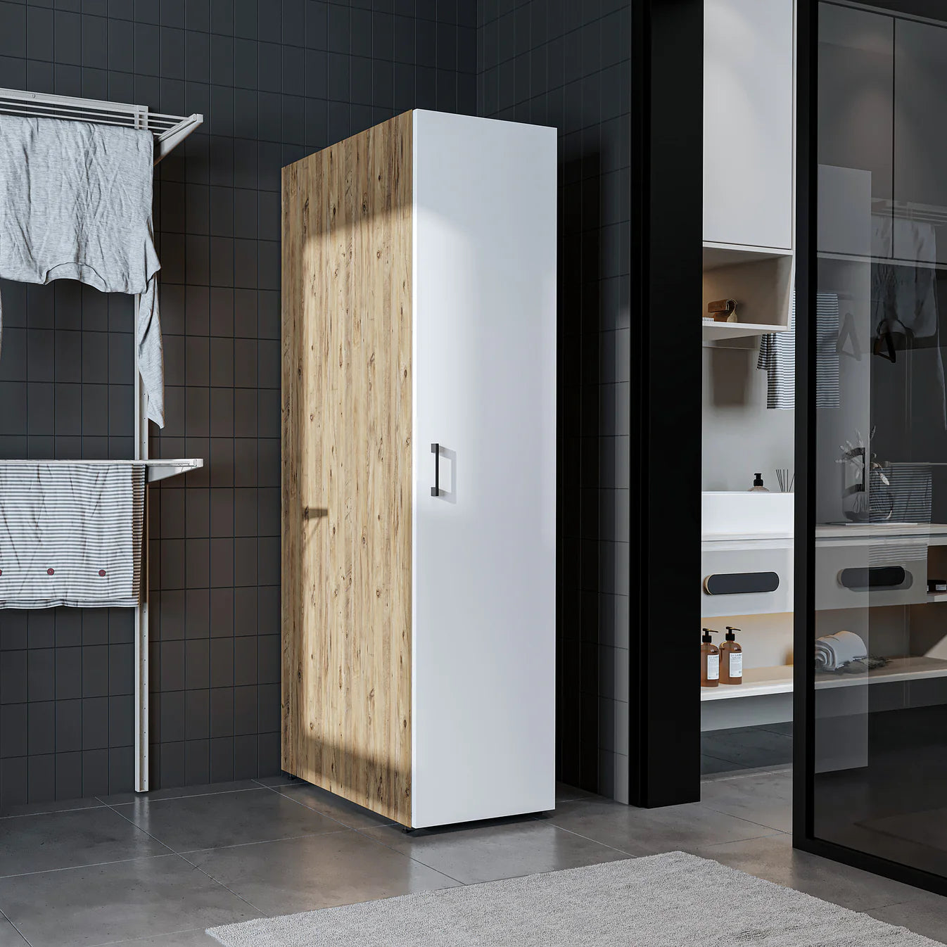 Roomart Dora Tall Washing Machine Cabinet, 45cm Wide - 4 Colours