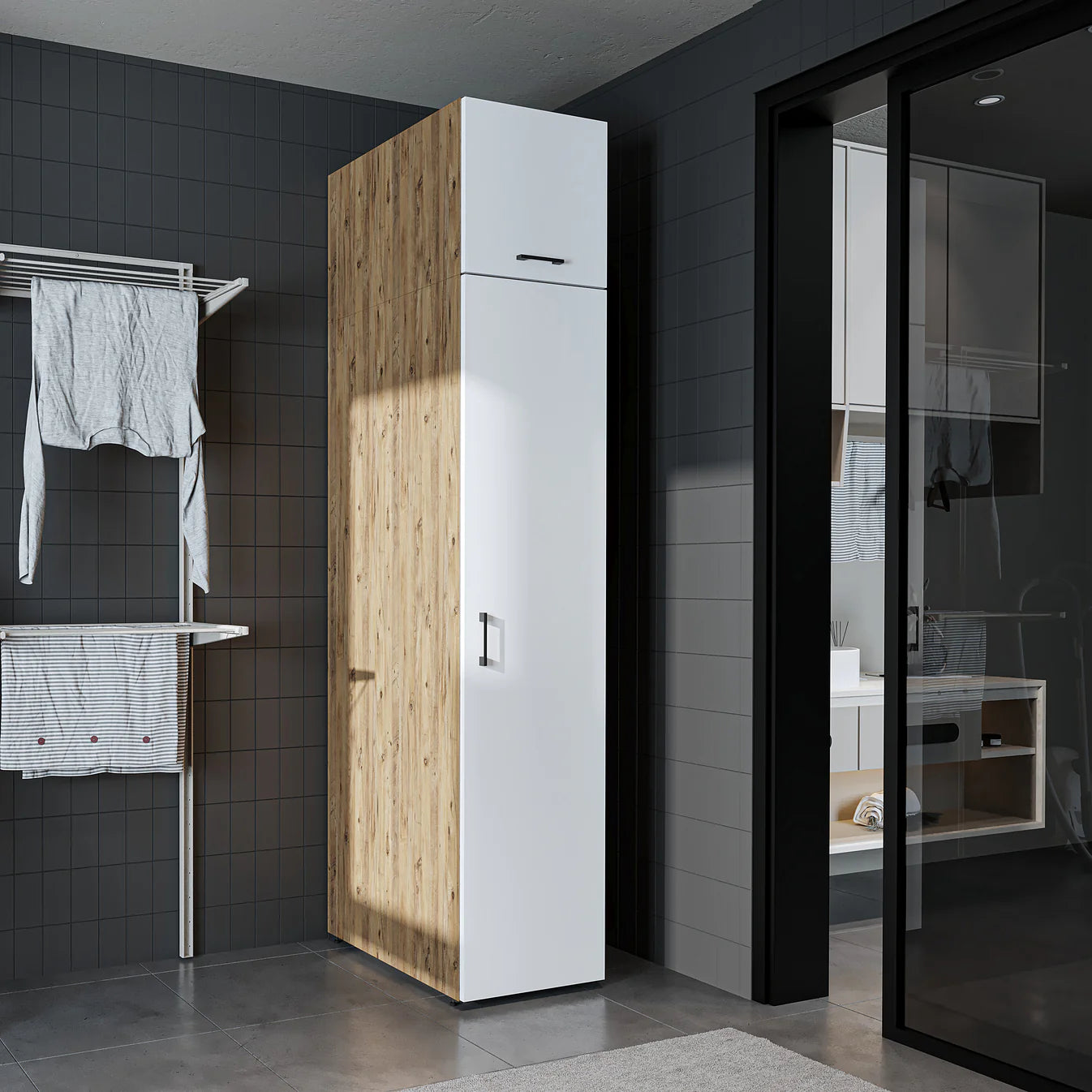 Roomart Dora Tall Washing Machine Cabinet, 45cm Wide - 4 Colours