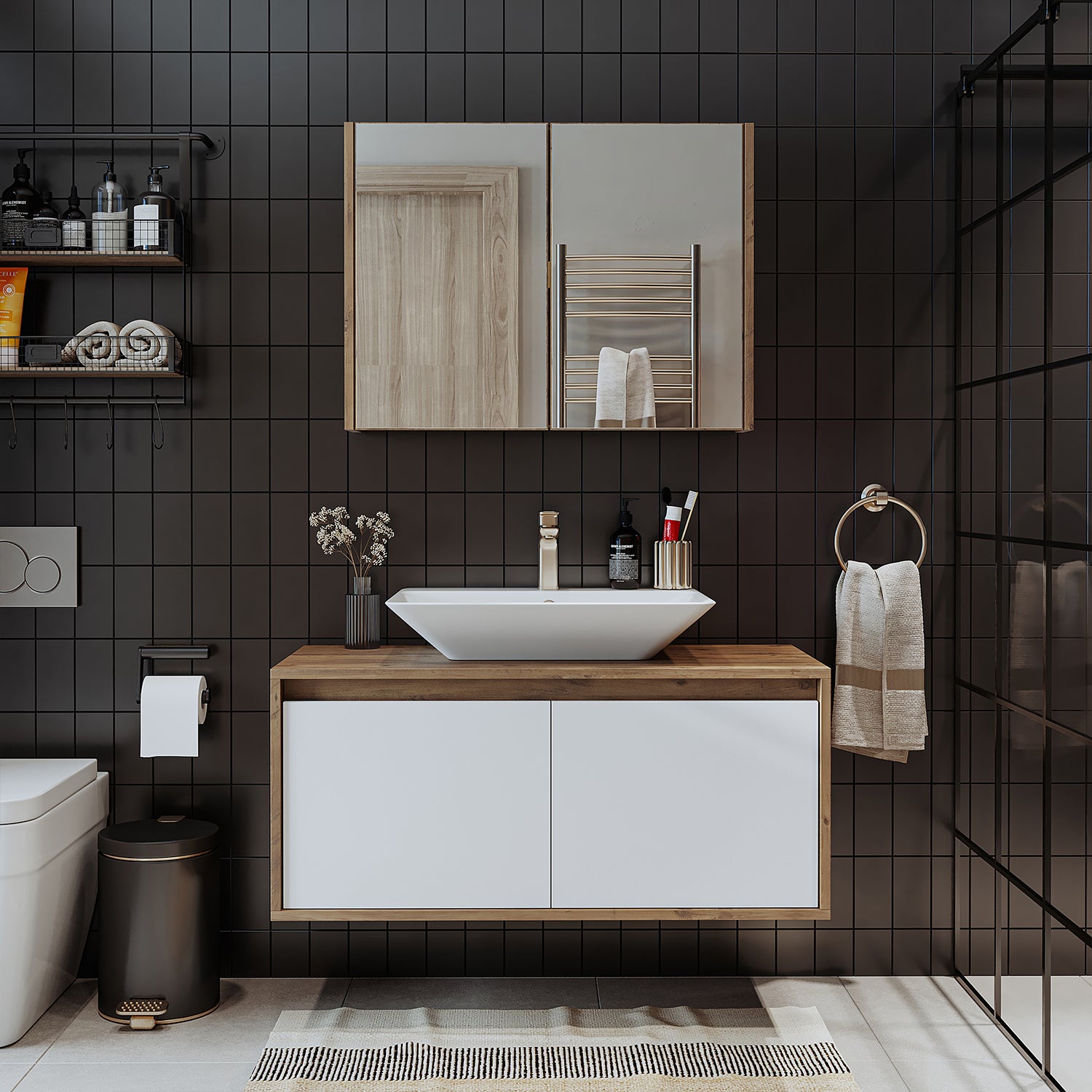 Bathroom Cabinet with Sink Set of 2 - Atlantic
