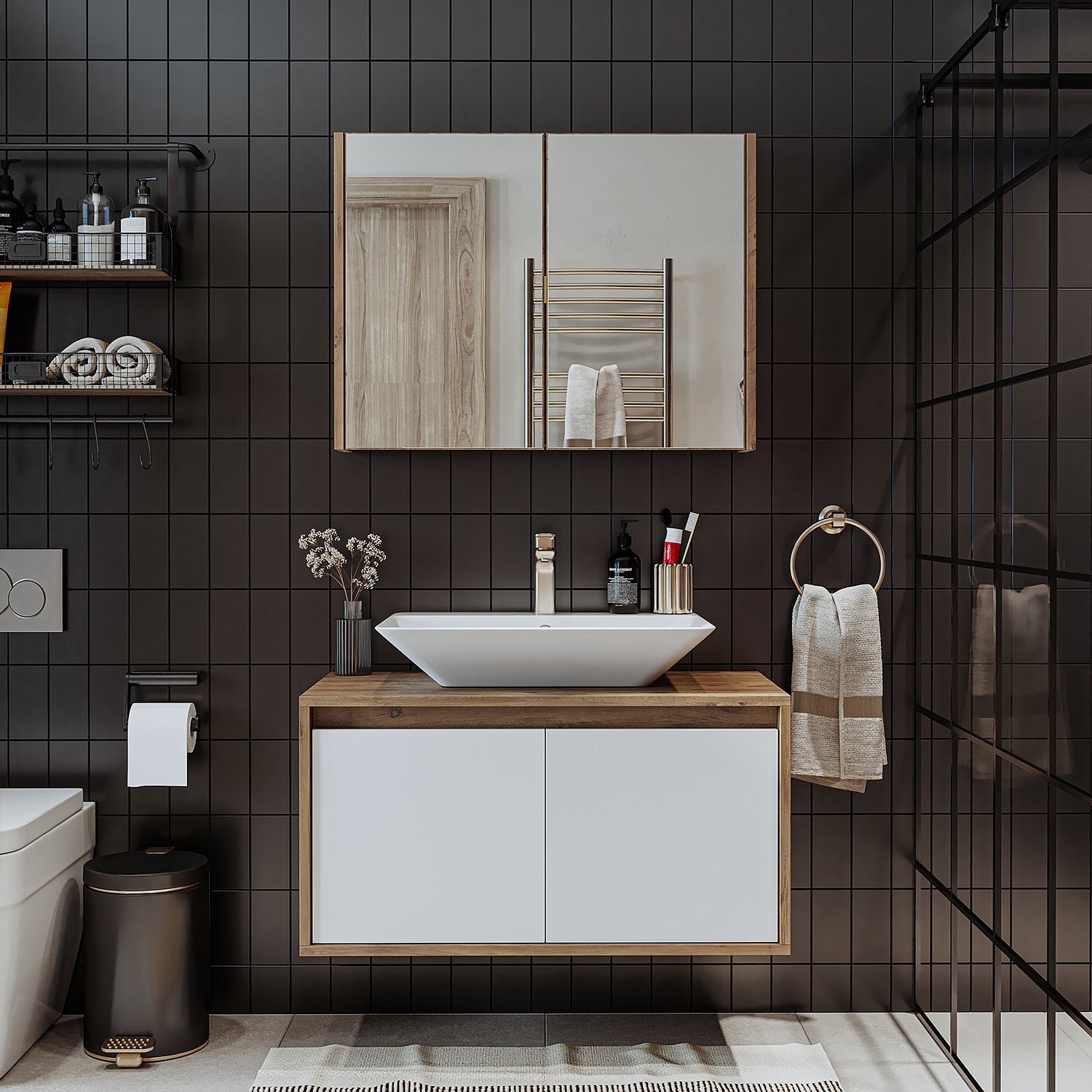 Bathroom Cabinet with Sink Set of 2 - Atlantic