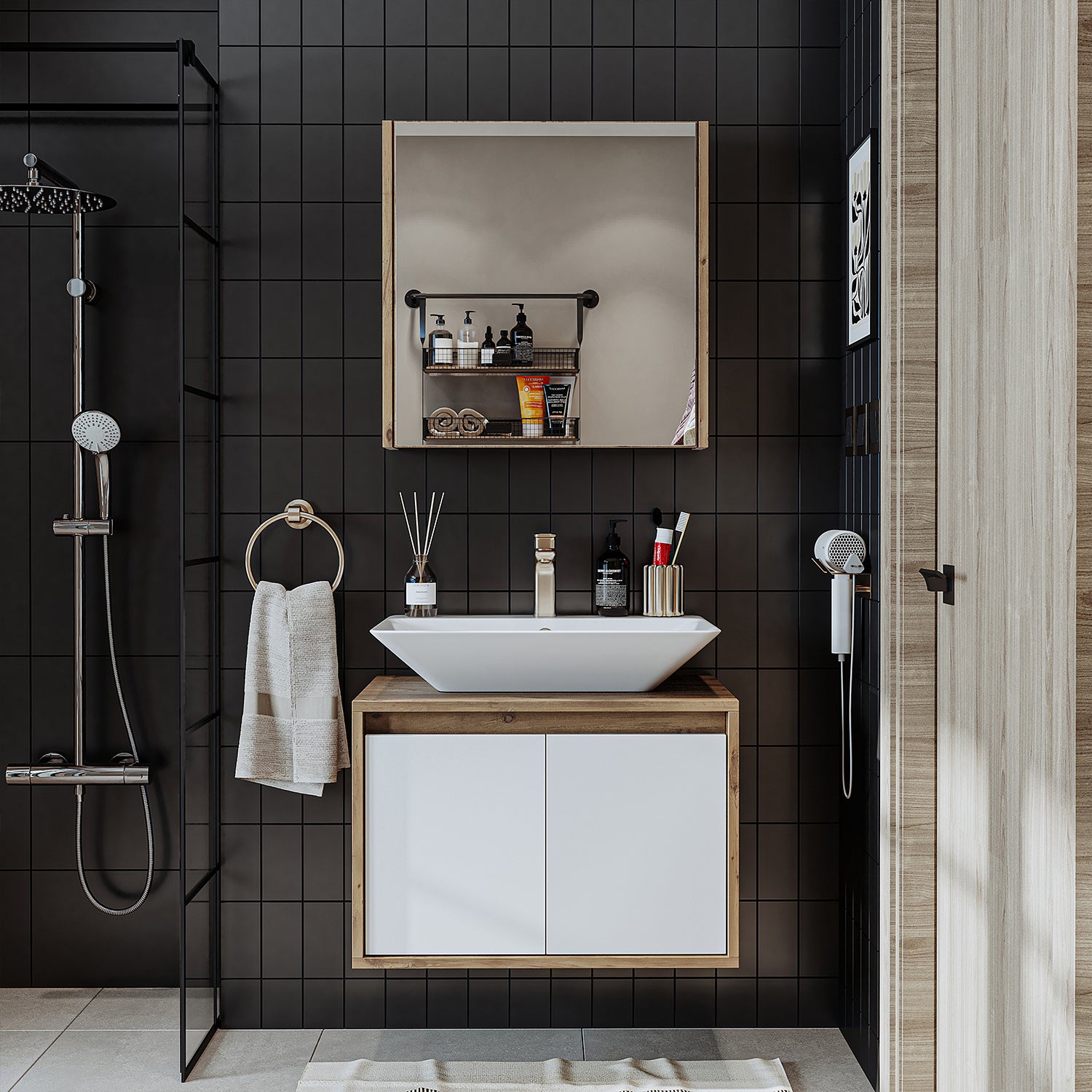 Bathroom Cabinet with Sink Set of 2 - Atlantic