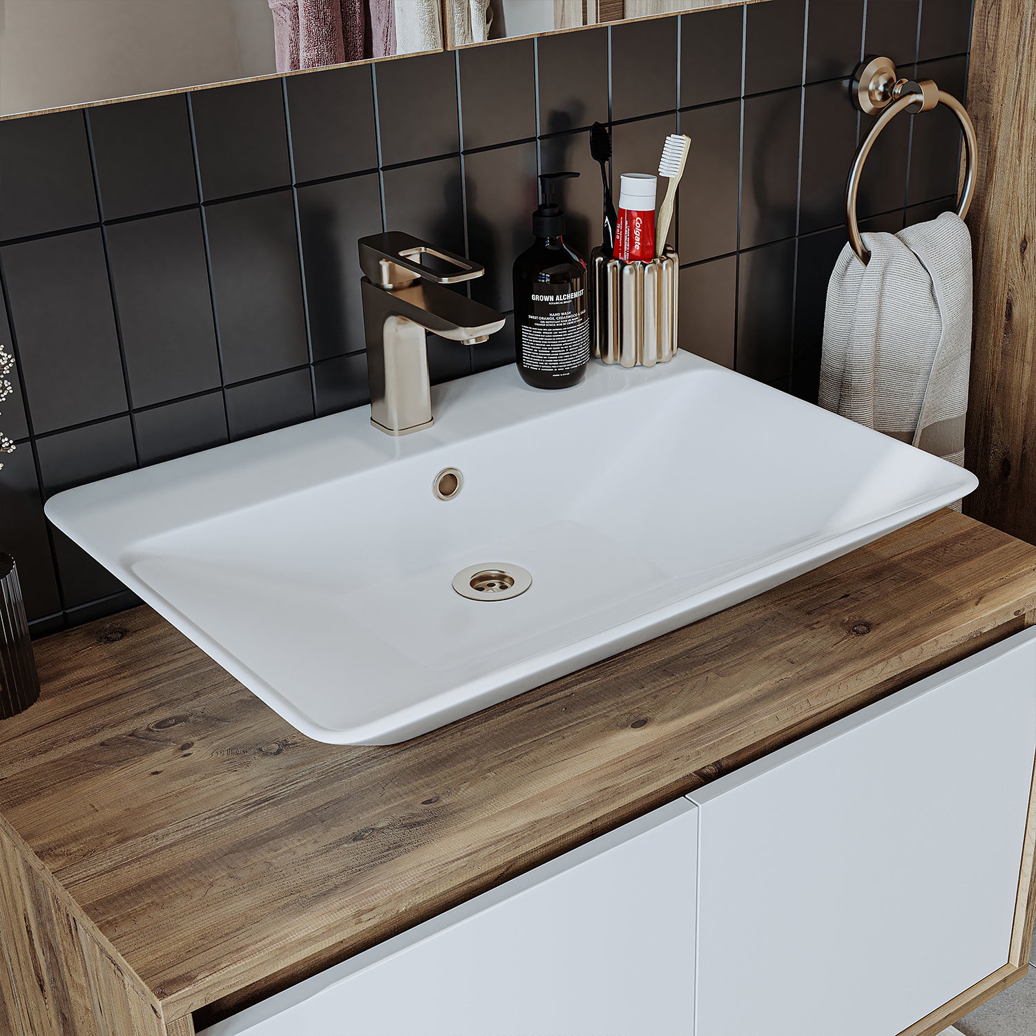 Bathroom Cabinet with Sink Set of 2 - Atlantic