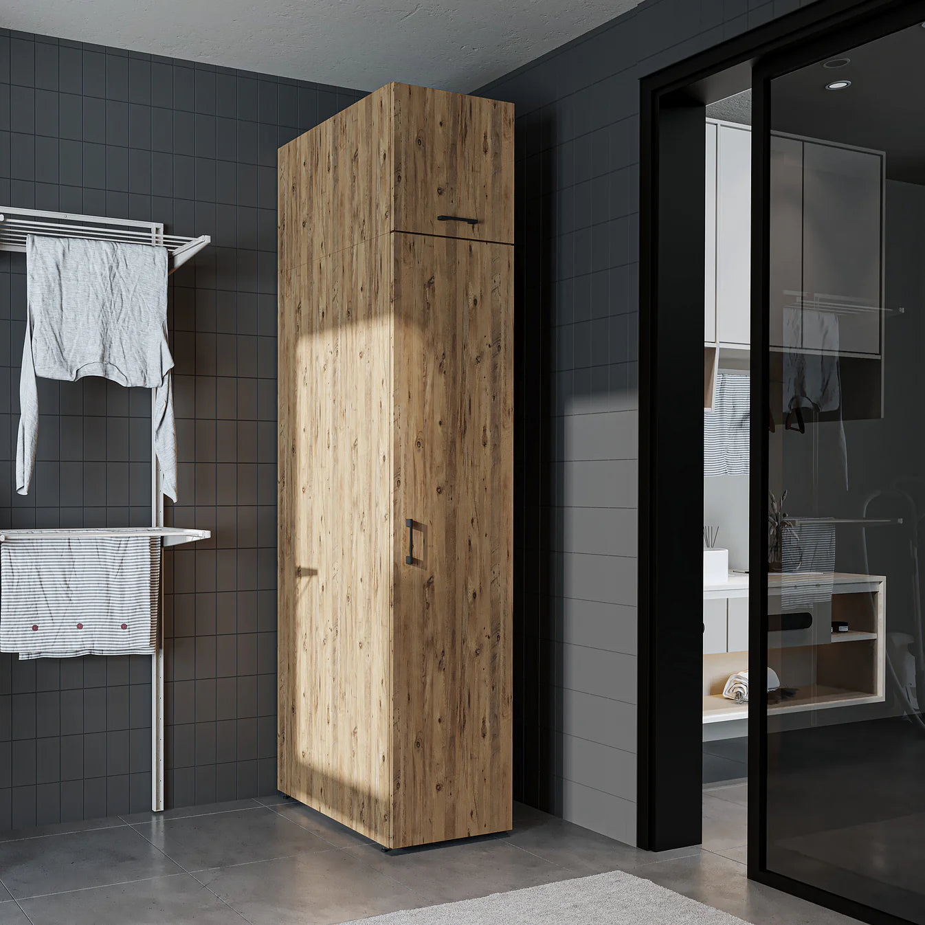 Roomart Dora Tall Washing Machine Cabinet, 45cm Wide - 4 Colours