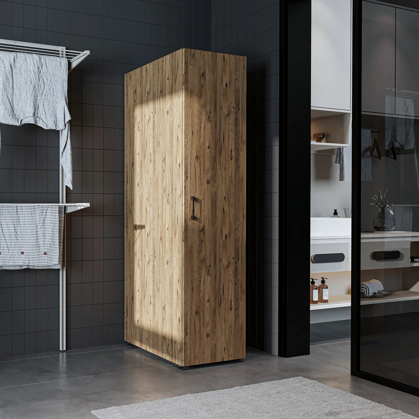 Roomart Dora Tall Washing Machine Cabinet, 45cm Wide - 4 Colours