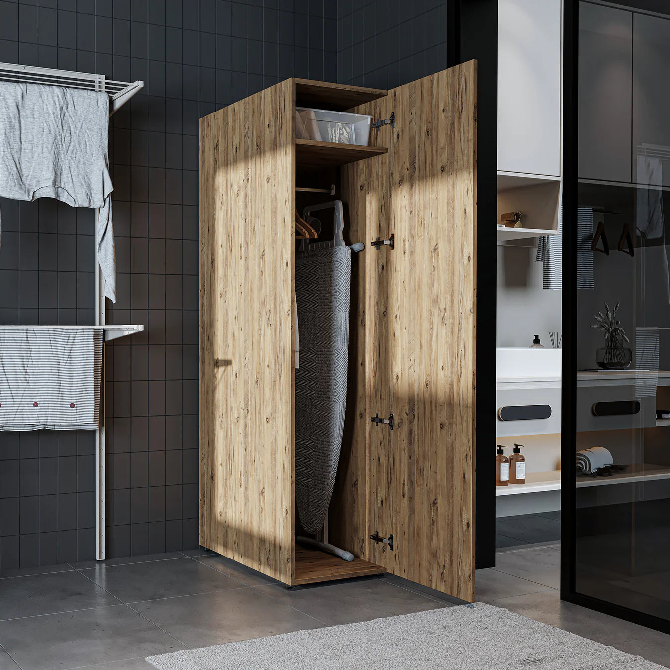 Roomart Dora Tall Washing Machine Cabinet, 45cm Wide - 4 Colours