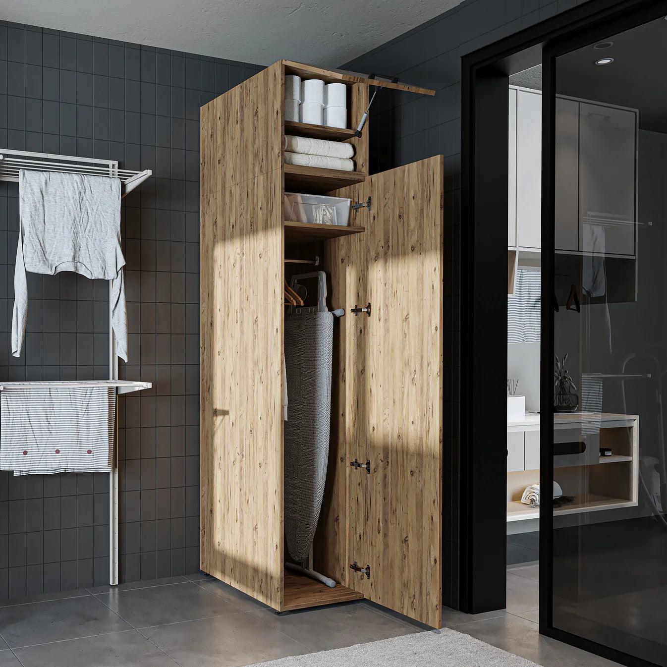 Roomart Dora Tall Washing Machine Cabinet, 45cm Wide - 4 Colours