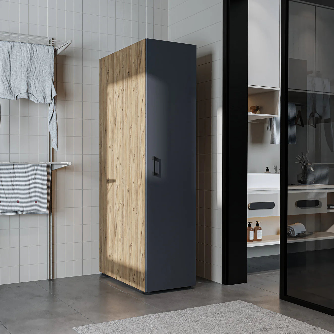 Roomart Dora Tall Washing Machine Cabinet, 45cm Wide - 4 Colours