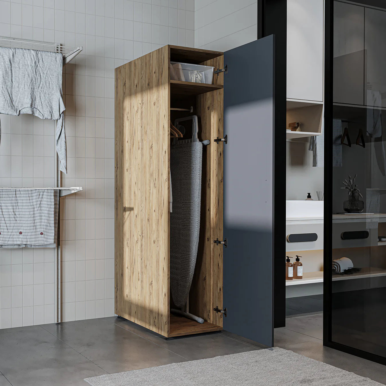 Roomart Dora Tall Washing Machine Cabinet, 45cm Wide - 4 Colours