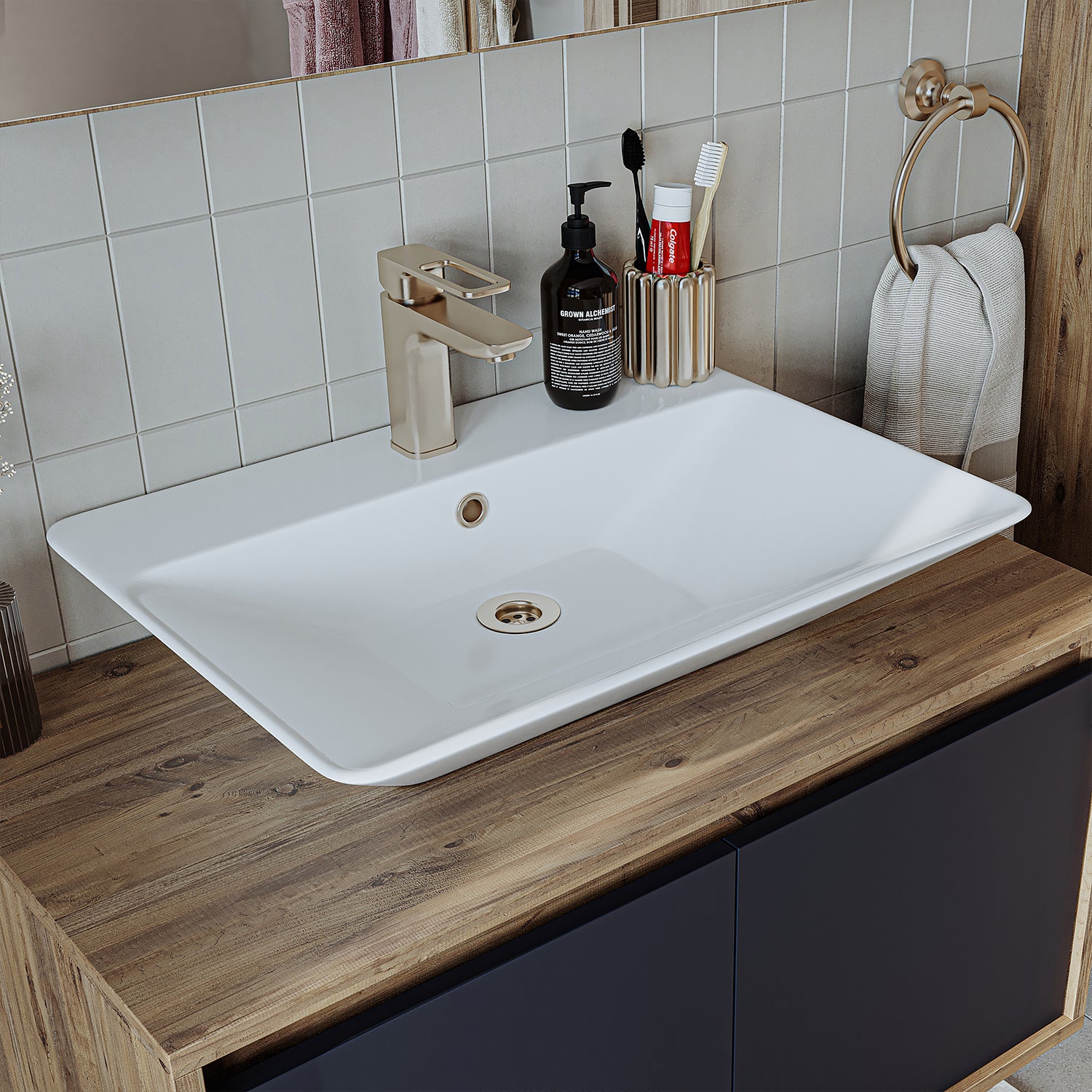 Bathroom Cabinet with Sink Set of 2 - Atlantic