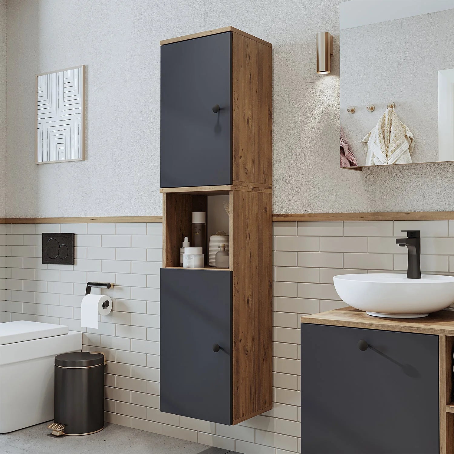 Roomart Bathroom Towel Storage Cabinet - Lotus