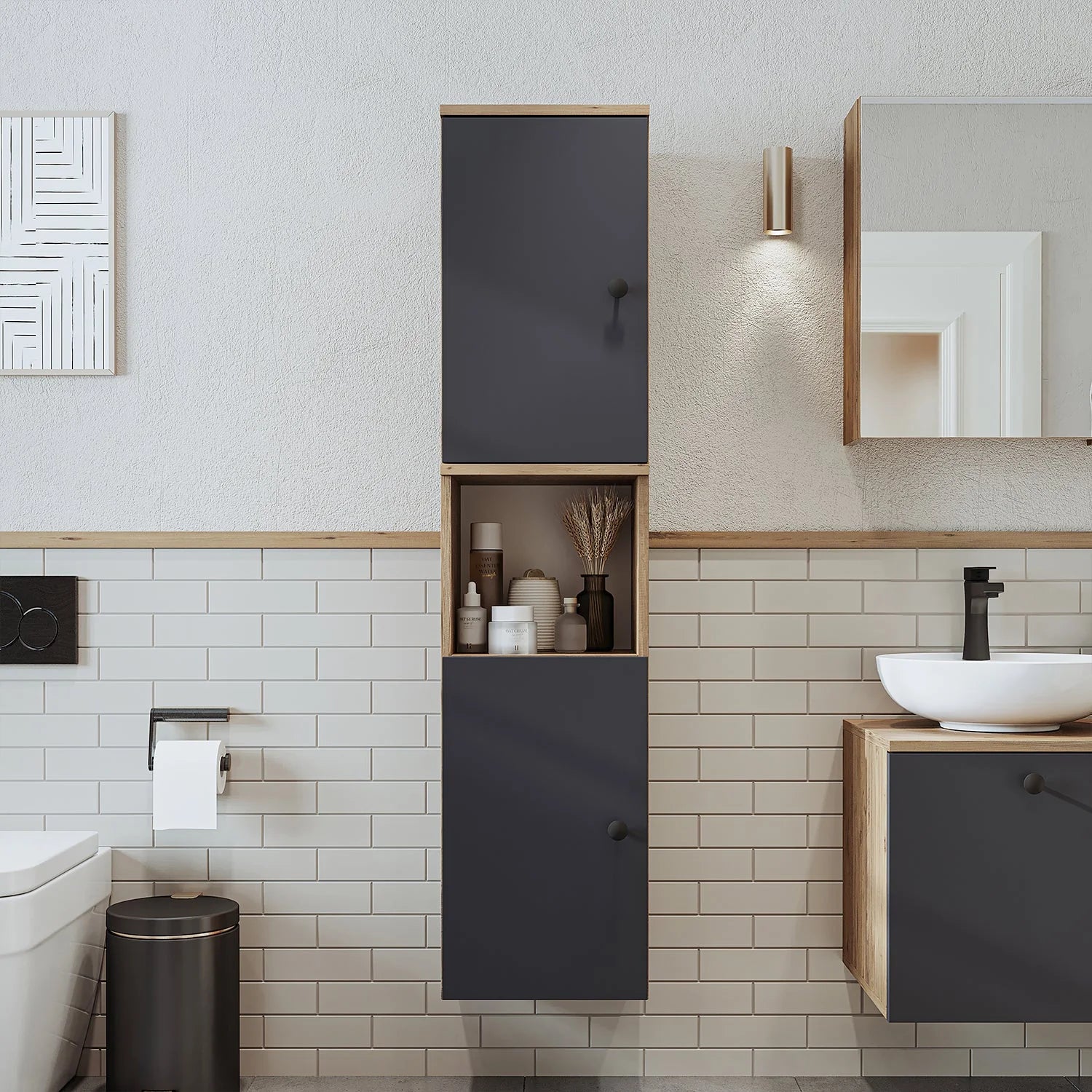 Roomart Bathroom Towel Storage Cabinet - Lotus