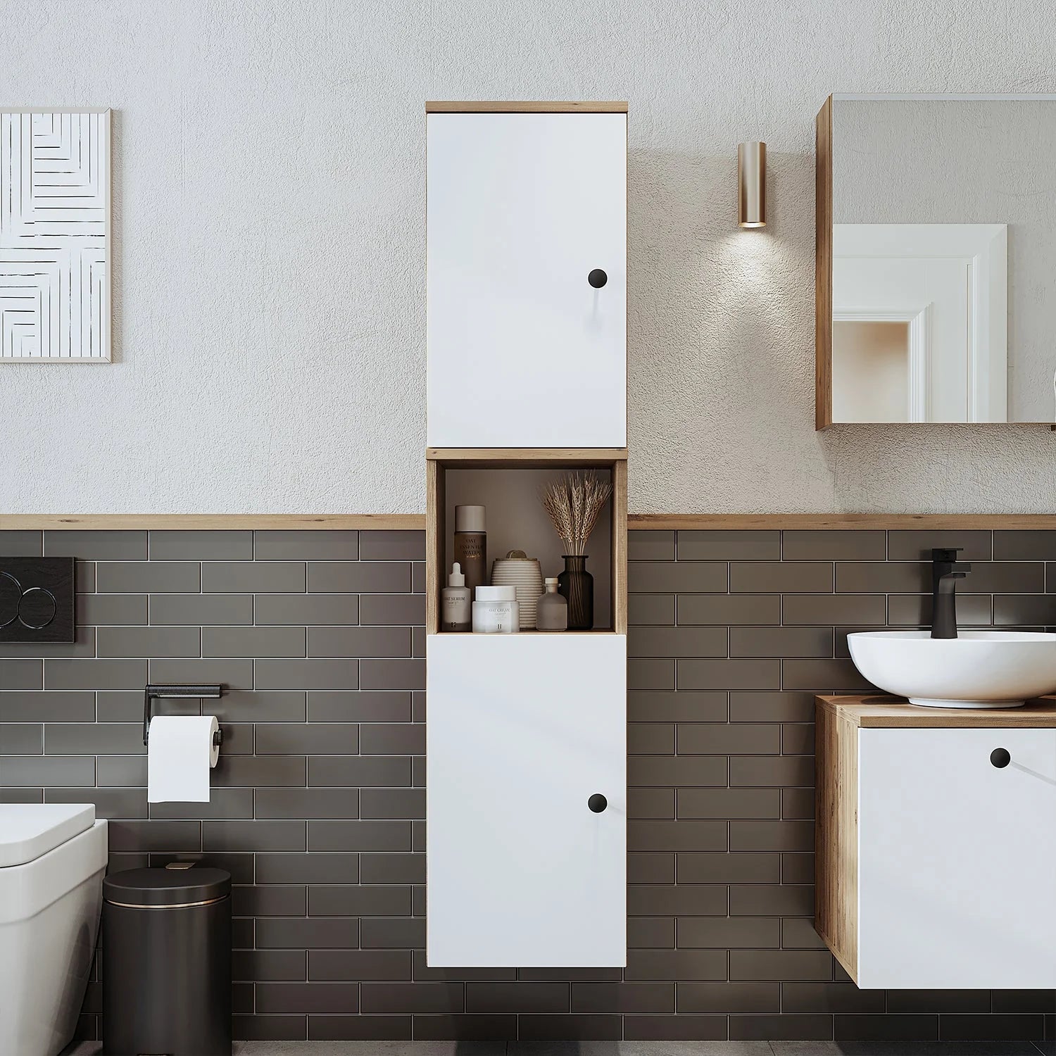 Roomart Bathroom Towel Storage Cabinet - Lotus