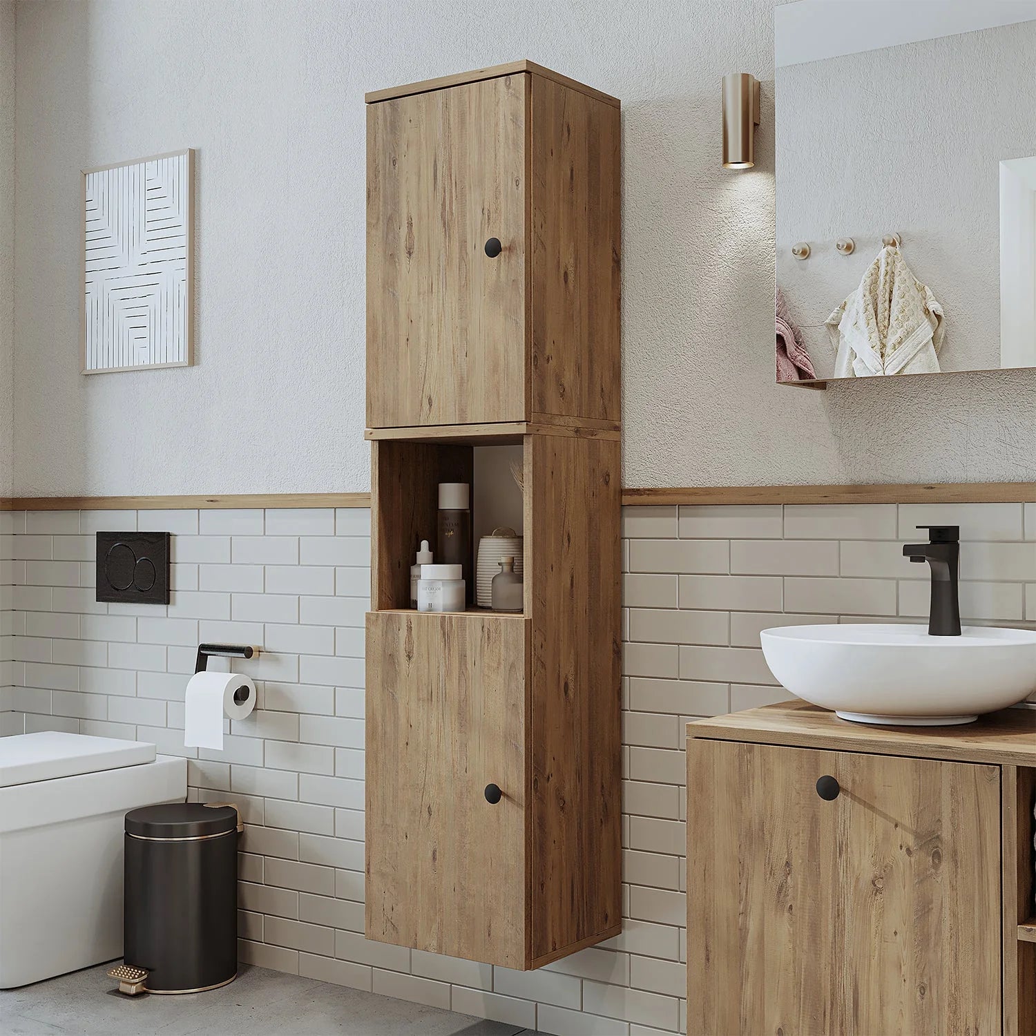 Roomart Bathroom Towel Storage Cabinet - Lotus