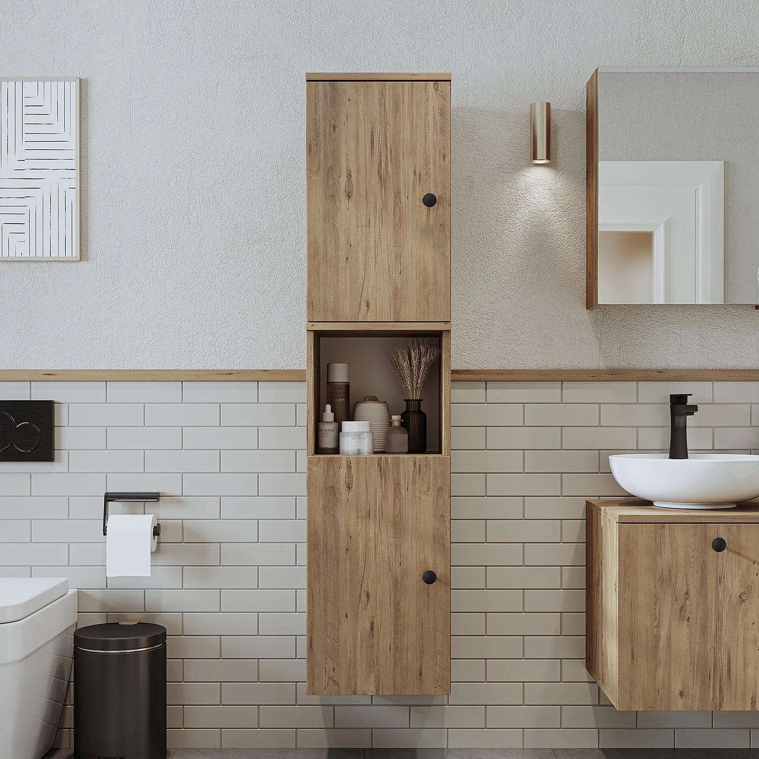 Roomart Bathroom Towel Storage Cabinet - Lotus