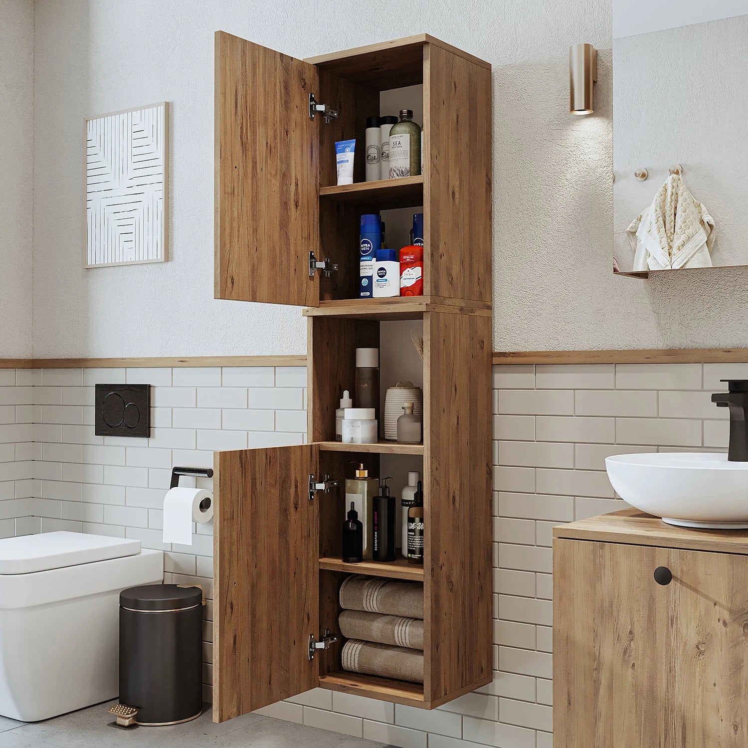 Roomart Bathroom Towel Storage Cabinet - Lotus