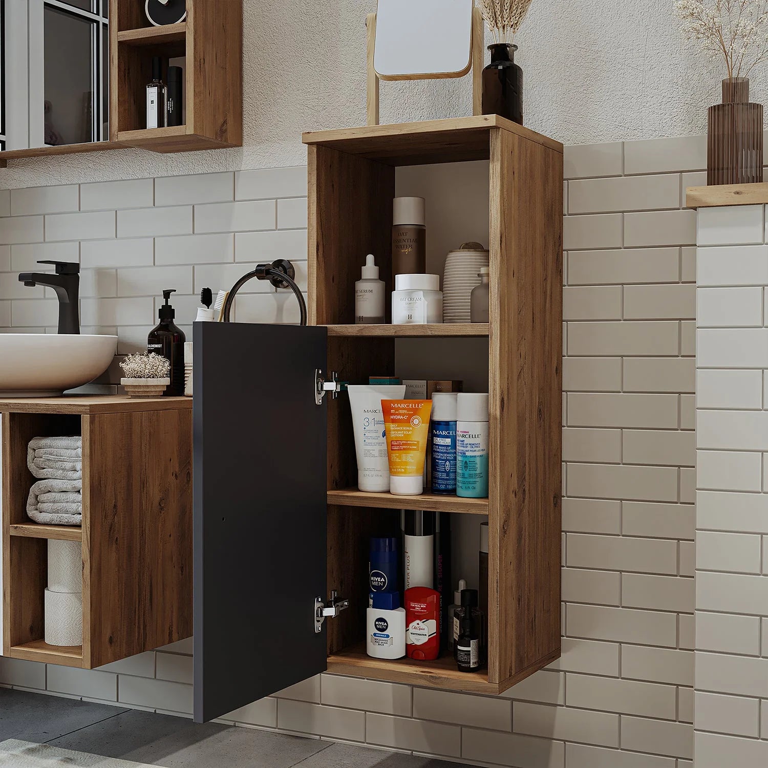 Roomart Bathroom Towel Storage Cabinet - Lotus