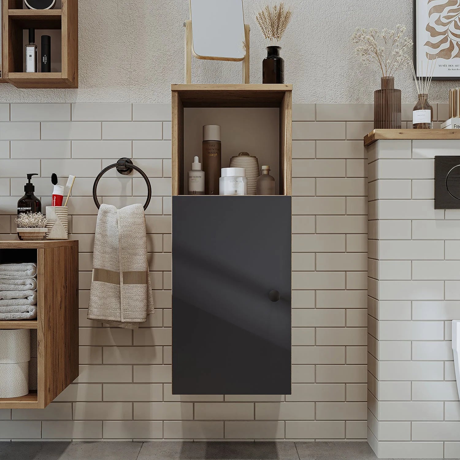 Roomart Bathroom Towel Storage Cabinet - Lotus