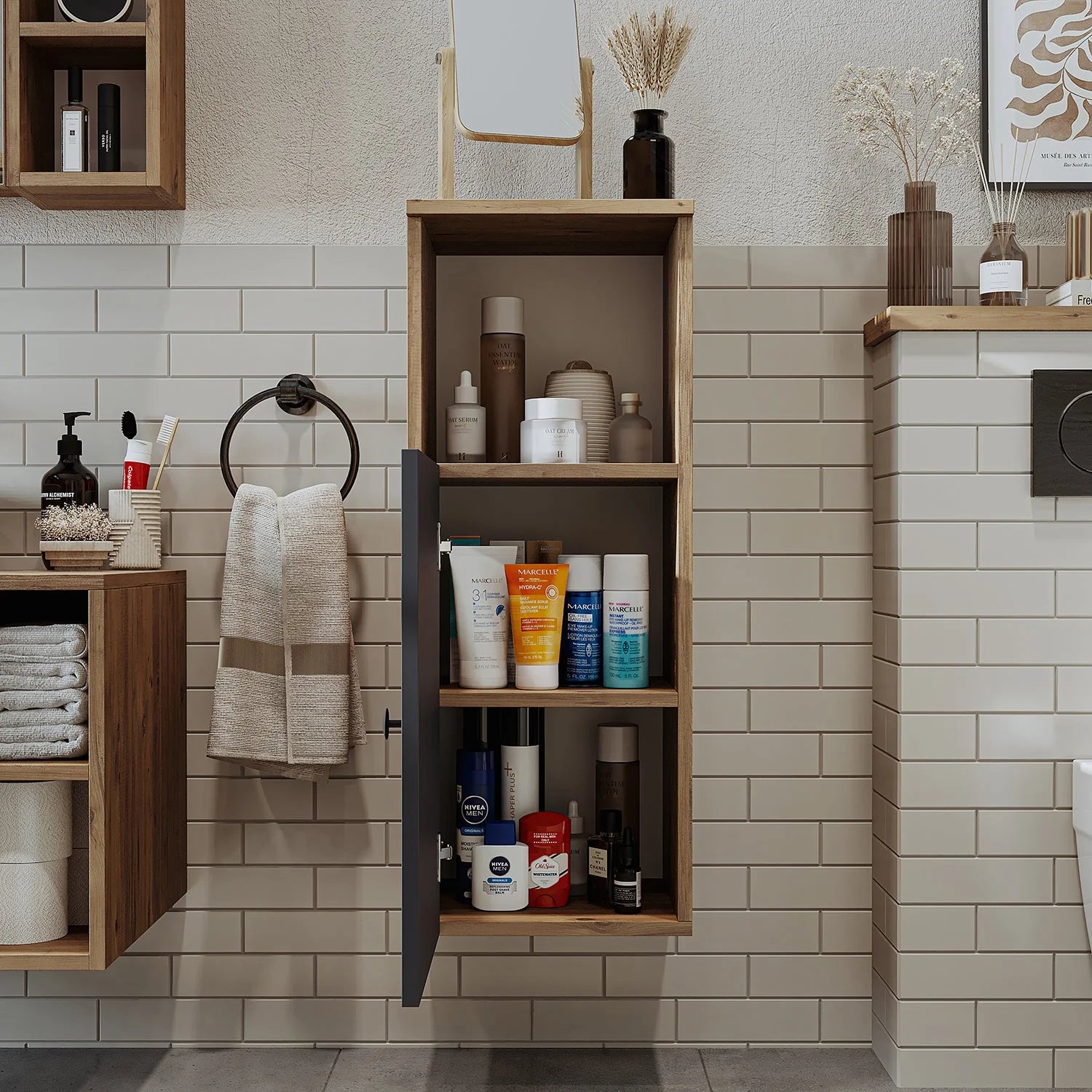 Roomart Bathroom Towel Storage Cabinet - Lotus
