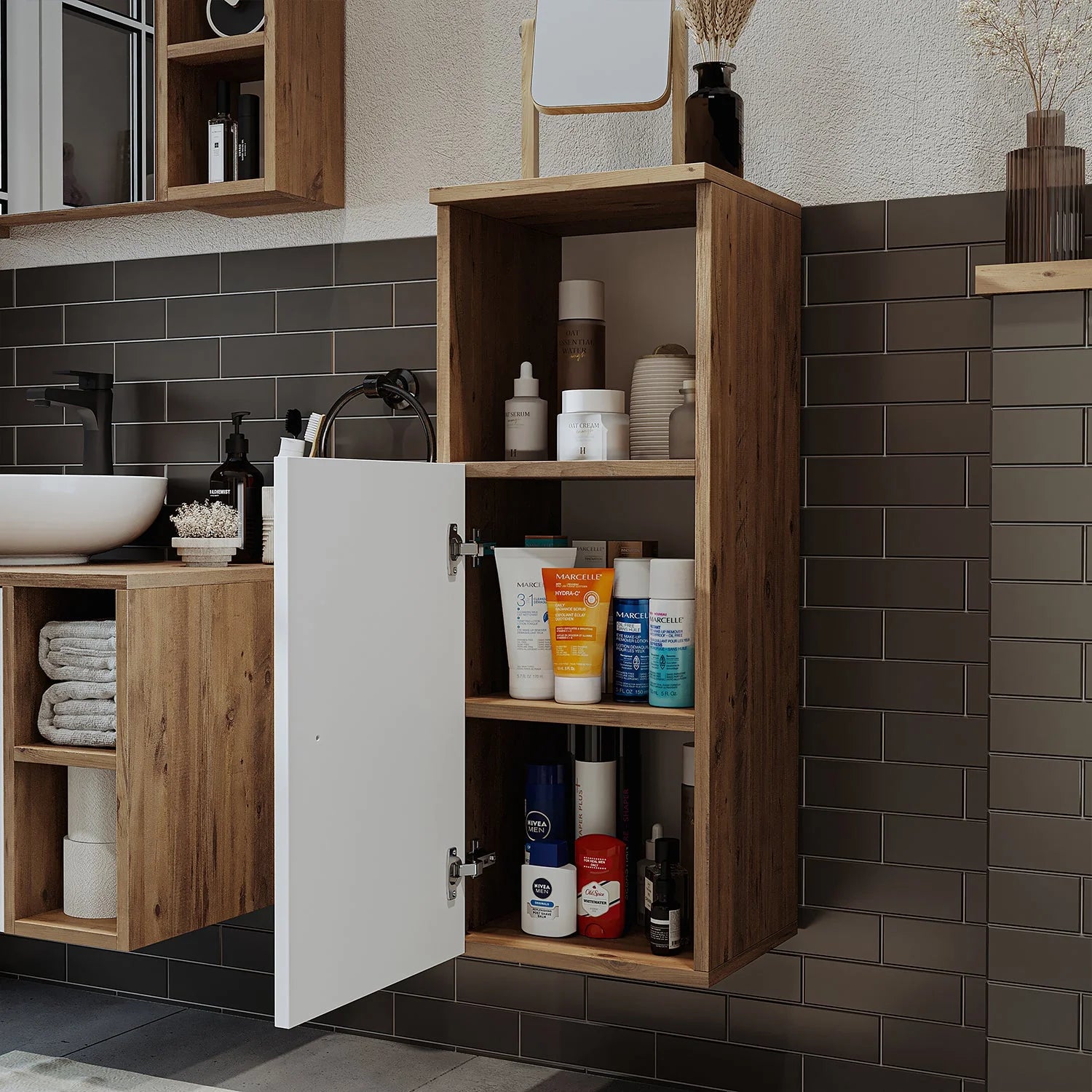 Roomart Bathroom Towel Storage Cabinet - Lotus