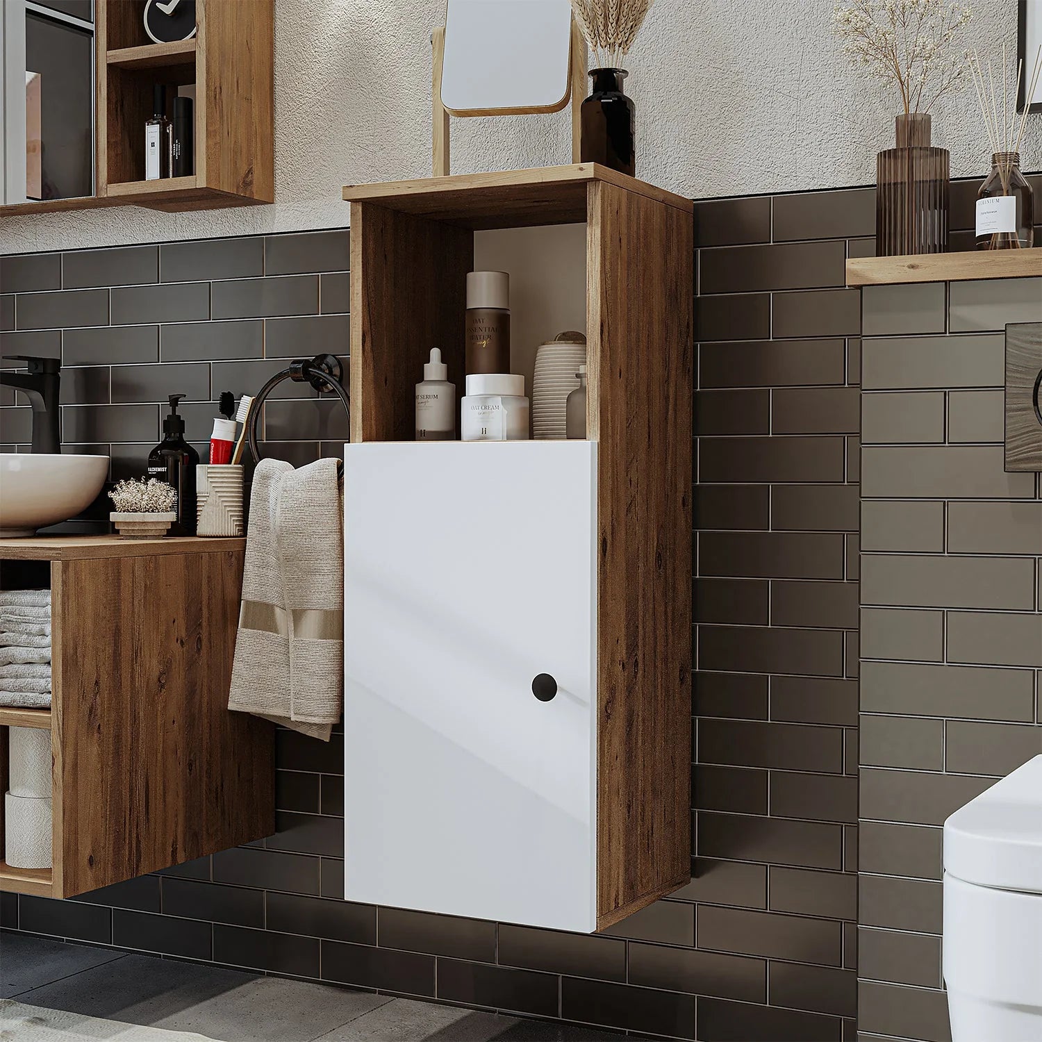 Roomart Bathroom Towel Storage Cabinet - Lotus