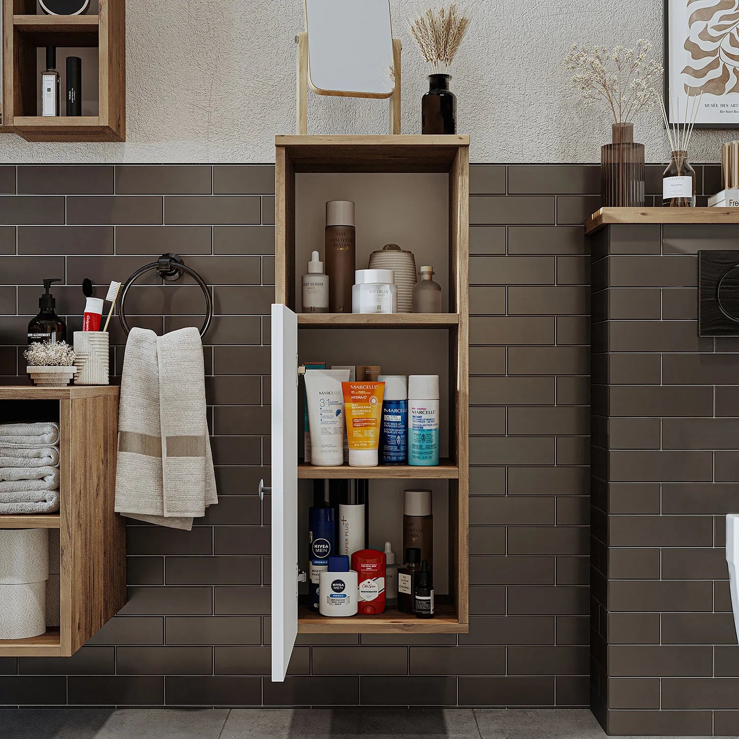 Roomart Bathroom Towel Storage Cabinet - Lotus