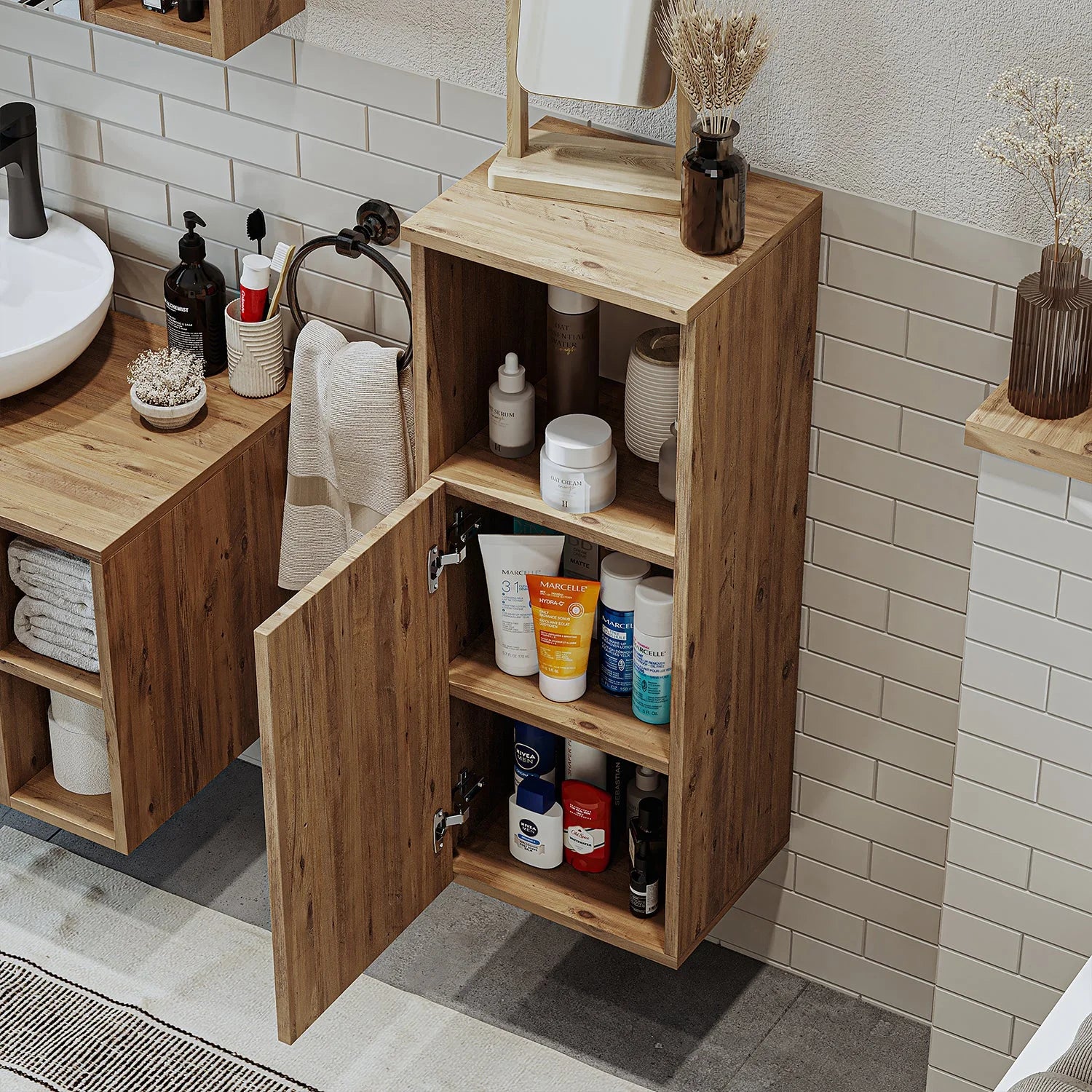 Roomart Bathroom Towel Storage Cabinet - Lotus
