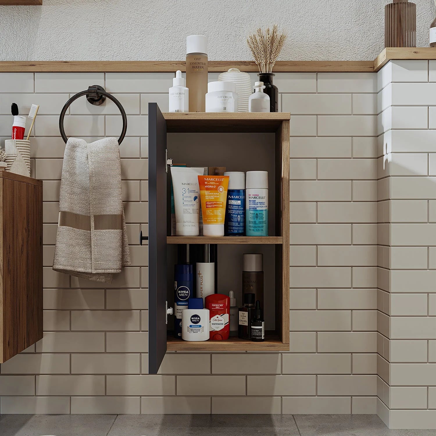 Roomart Bathroom Towel Storage Cabinet - Lotus