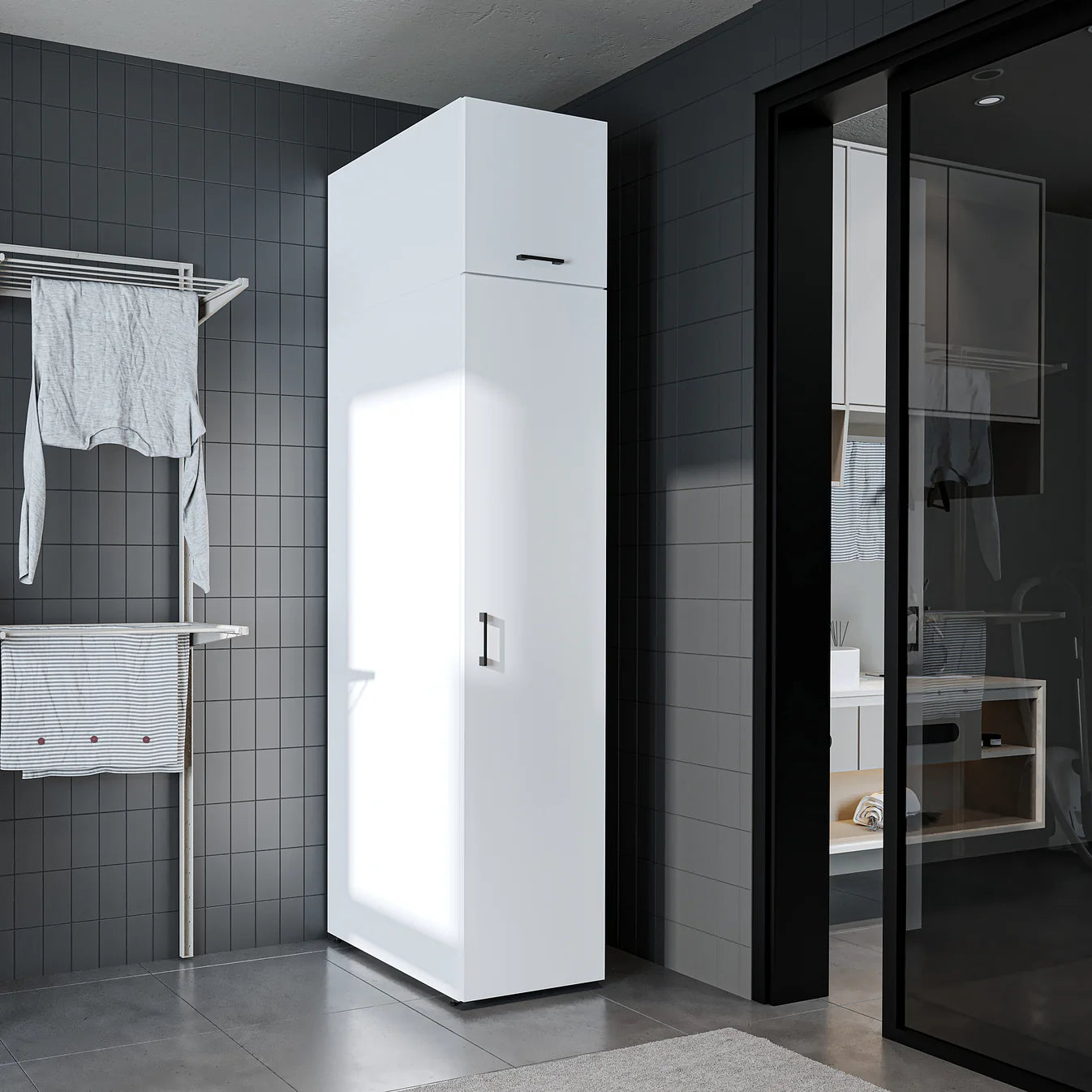Roomart Dora Tall Washing Machine Cabinet, 45cm Wide - 4 Colours