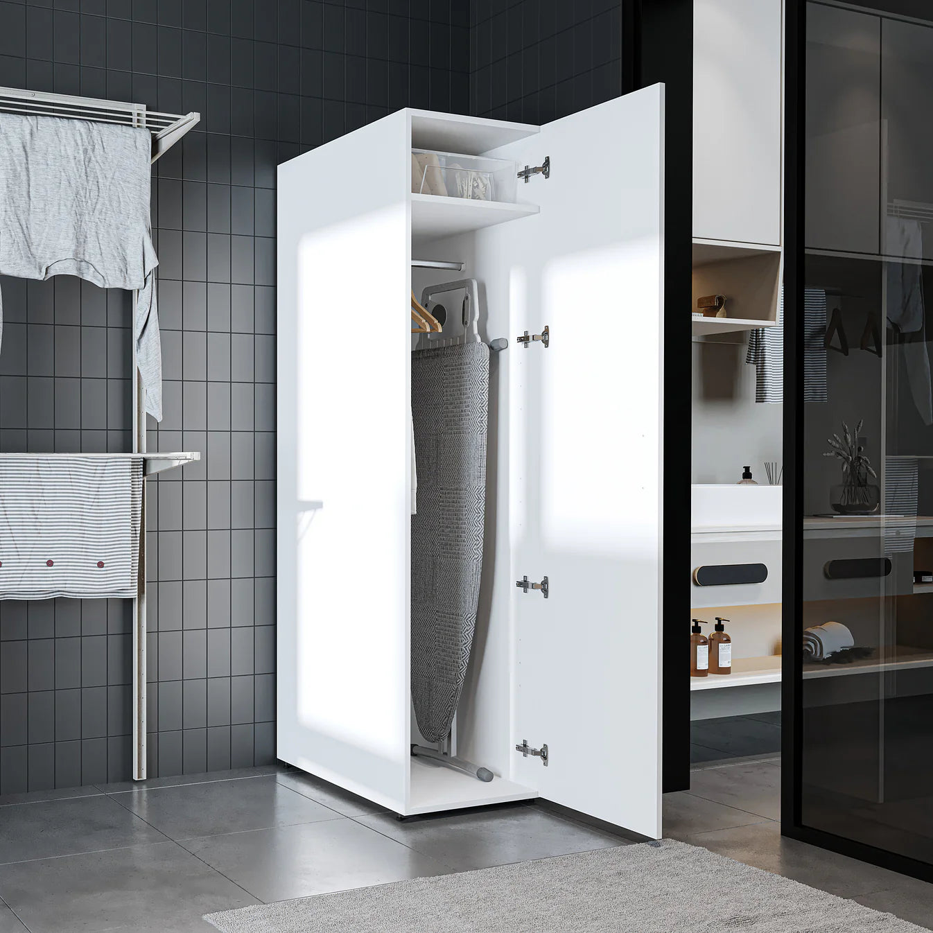Roomart Dora Tall Washing Machine Cabinet, 45cm Wide - 4 Colours