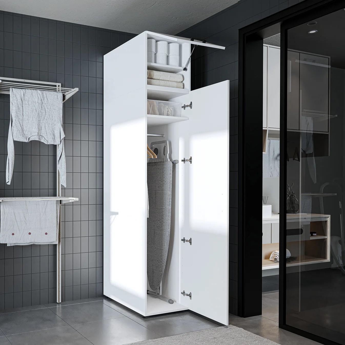 Roomart Dora Tall Washing Machine Cabinet, 45cm Wide - 4 Colours