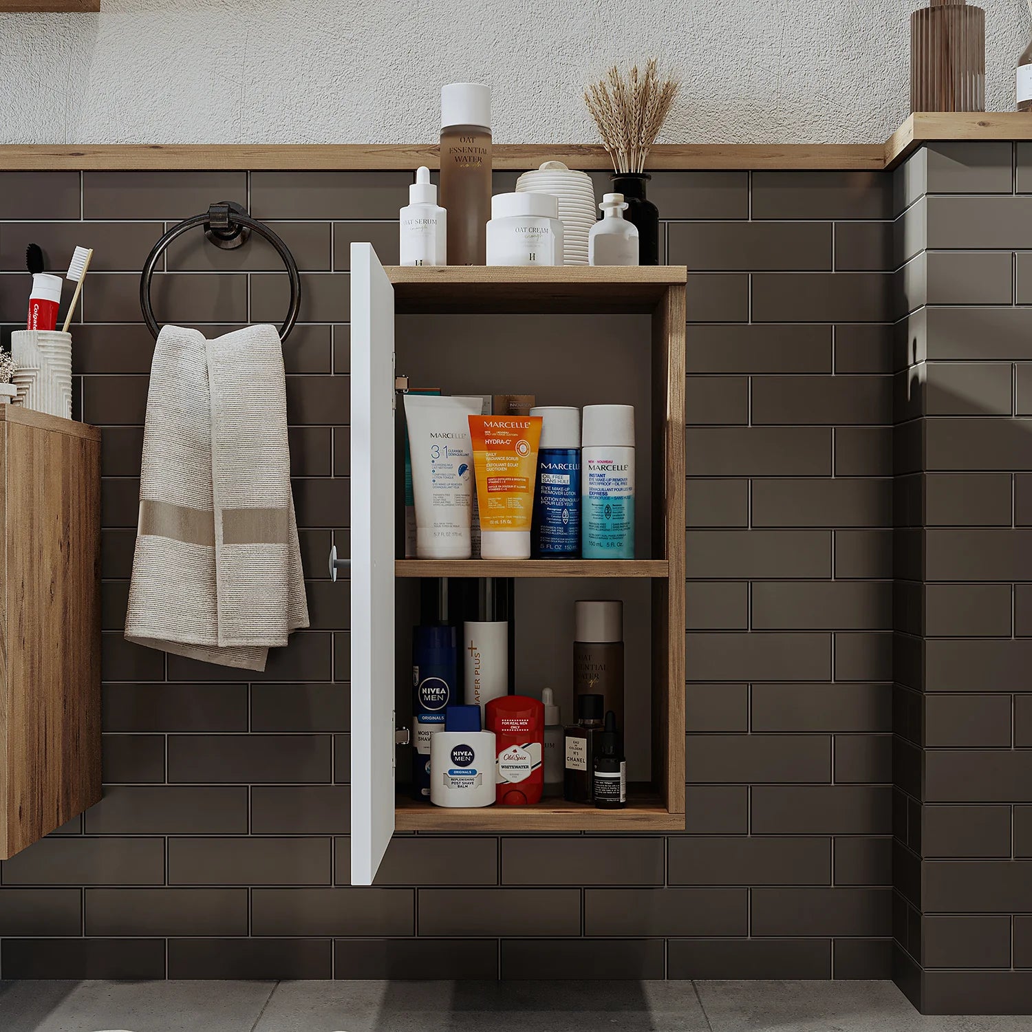Roomart Bathroom Towel Storage Cabinet - Lotus